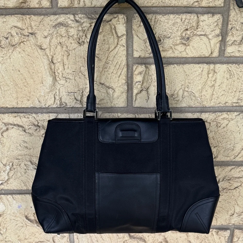 Casual Corner bag Handbag Elegant Black Tote Bag Leather Nylon